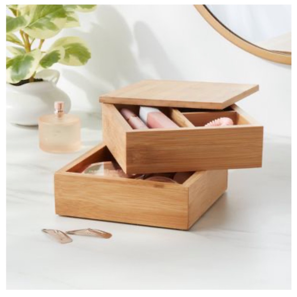 Swivel Hinge Bamboo Countertop Organizer